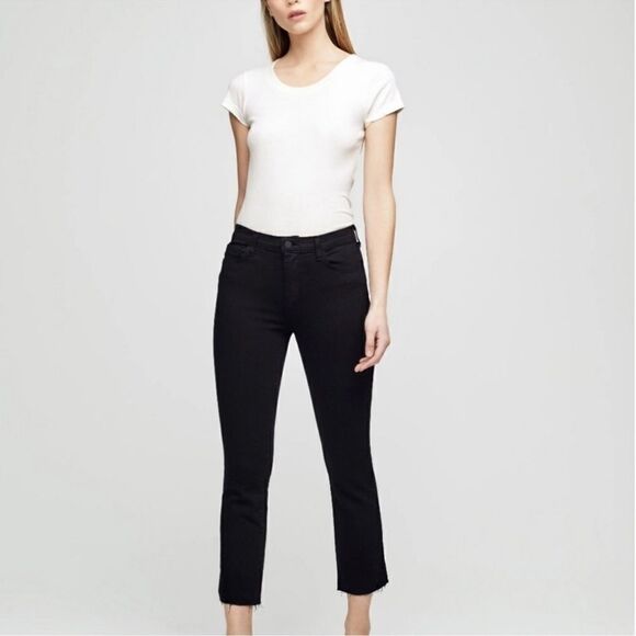 L'agence Black High Rise Skinny Cropped Jeans 27 - Picture 1 of 6